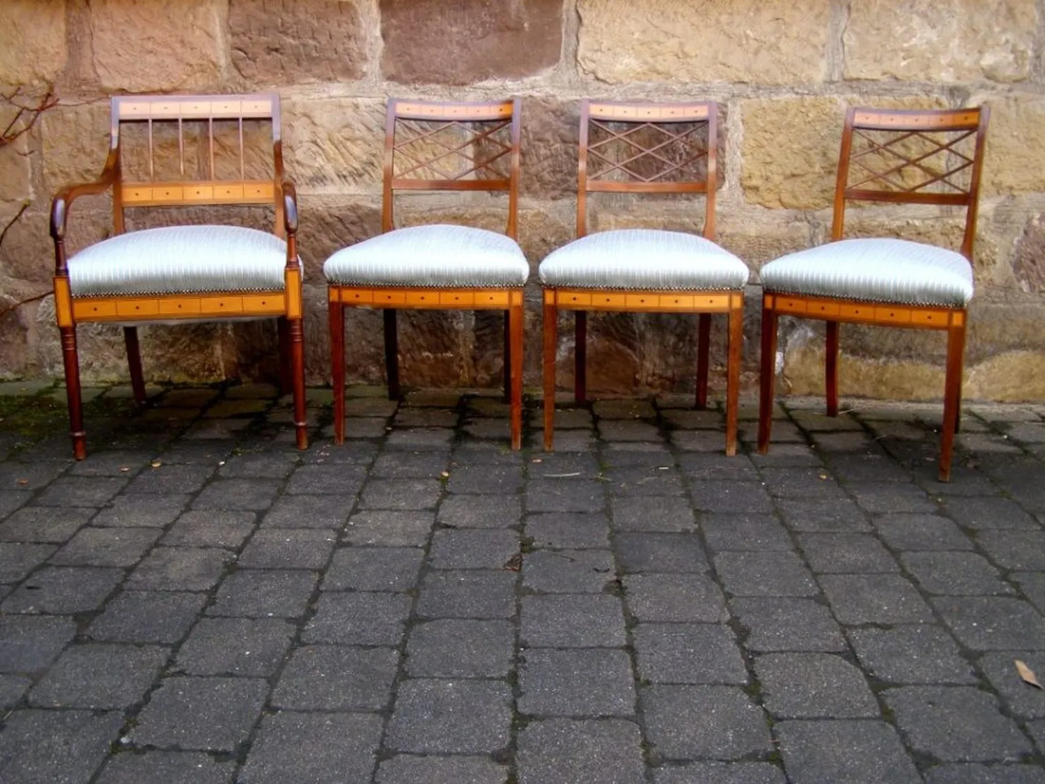 4er Satz Mahagoni Stühle – Dänemark 1820 von Antik Cleversulzbach